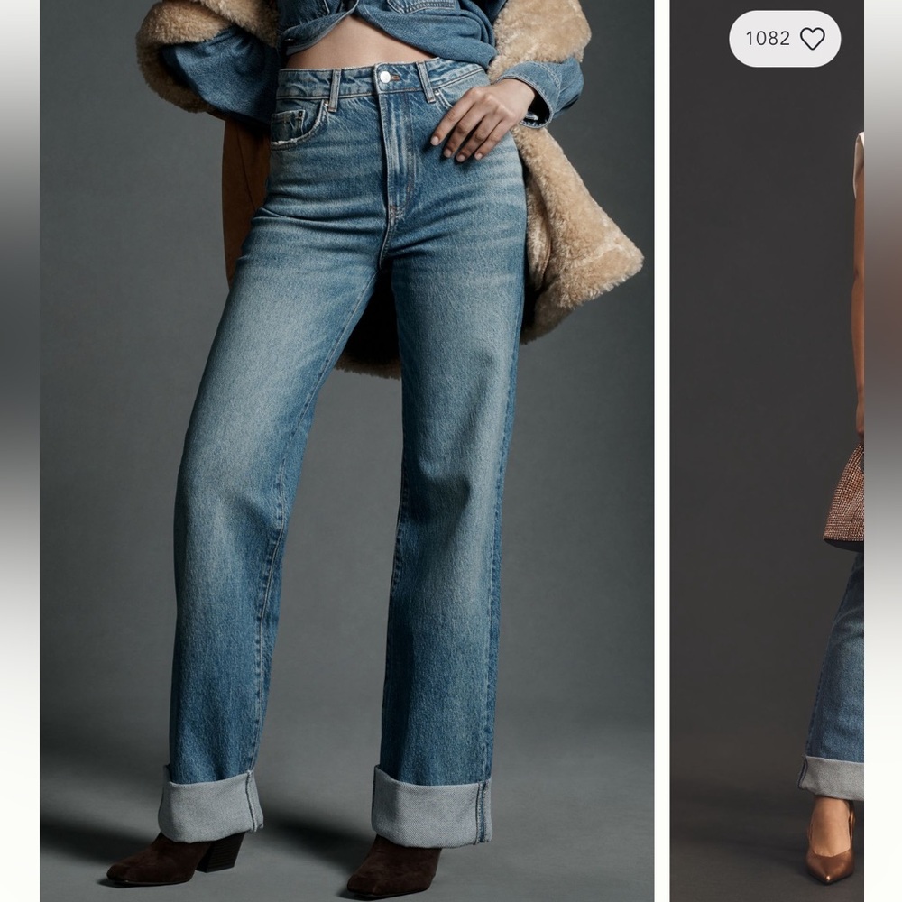COPY - Pilcro Austyn High-Rise Cuffed Wide Leg jeans